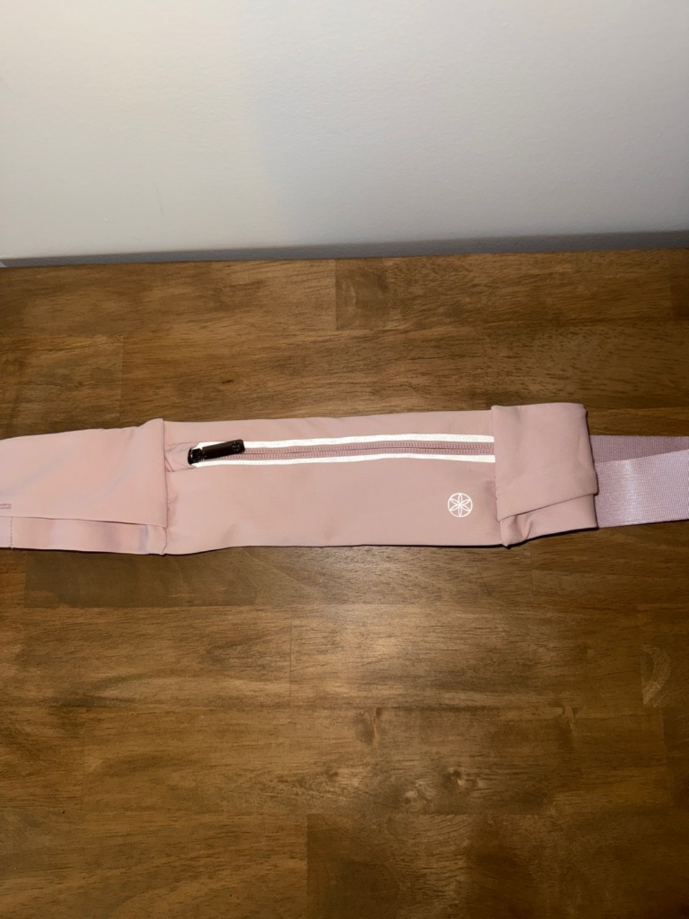 GAIAM: Light Pink Waist Belt Pouch with Front Zip